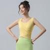High-value yoga clothes, short-sleeved women's slimming irregular sports tops, chest pads, running fitness clothes, sports vests.