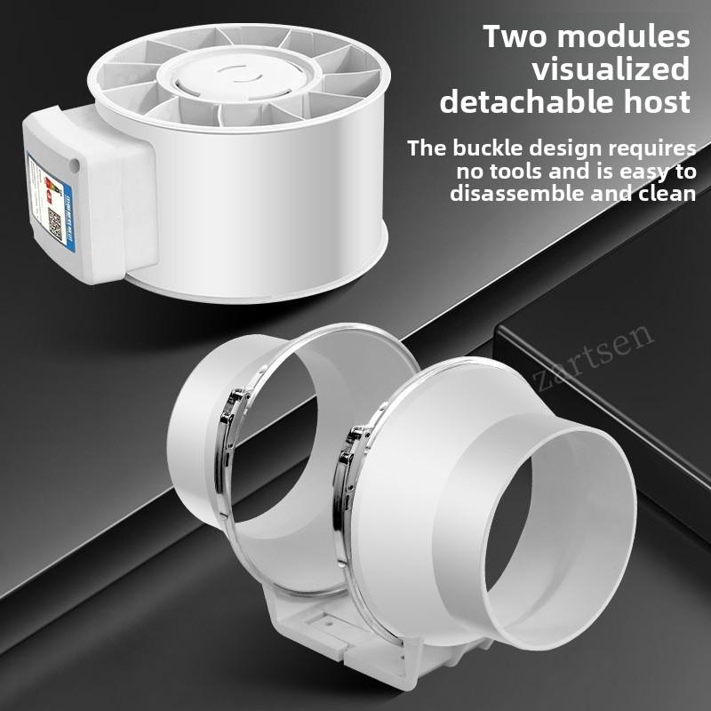 Egzoz Fanı Ev Sessiz Inline Kanal Fanı Banyo Egzoz Fanı Havalandırma Ekipmanı Mutfak Banyo Duvara Monte Hava Arıtma Ve
