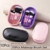 10Pcs/Set Beauty Kit Makeup Brush Storage Bag Artificial Fiber Blusher Brush
