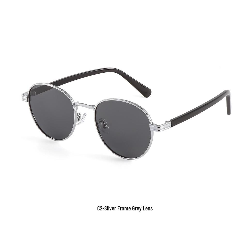 Retro Hong Kong Style Polarized Metal Sunglasses - Versatile High-End Streetwear