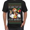 Gonna Party Like It's My Birthday Santa Jesus Holiday Humor Men T Shirt