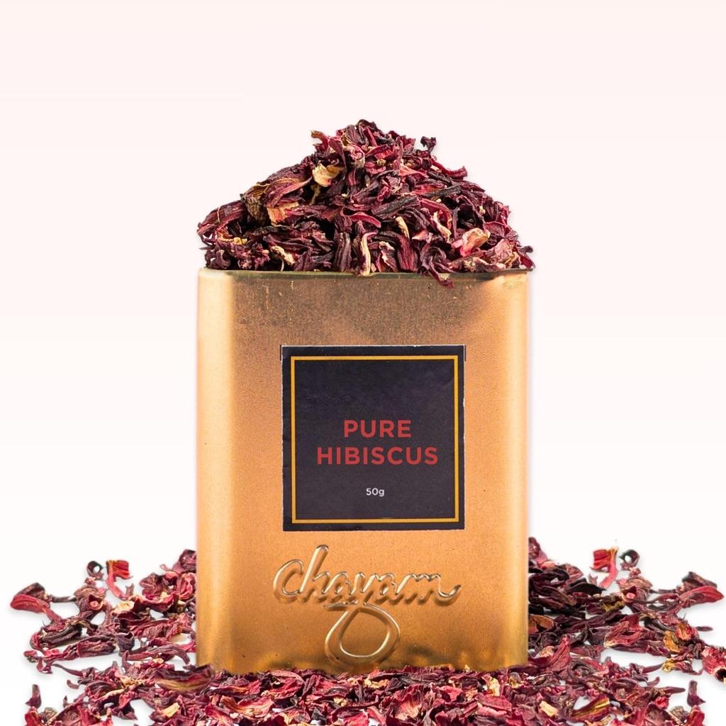 CHAYAM Hibiscus Flower Infusion, 50gm | Pure Dried Hibiscus Flowers Loose Leaf | Herbal Tisane | Caffeine-Free | Rich In Vitamin C & Antioxidants