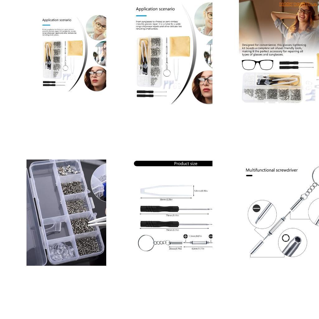 K1AE Eyeglass Repair Glasses Repair Tool with Glasses Screws, Nose Pad, Tool China Mainland