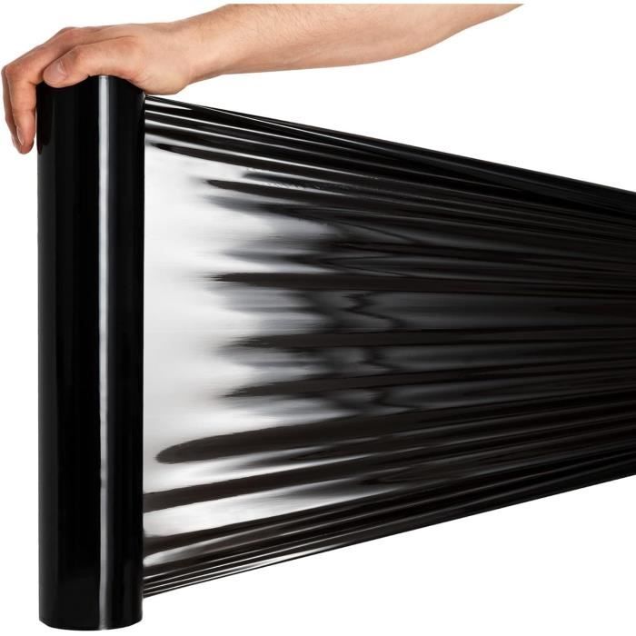 Film étirable - rago - noir - 130m - 850g - résistant à l'humidité et à la déchirure