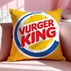 Brand BBurger King Cushion Cover Breathable Linen Pillowcase Summer Odorless EcoFriendly Invisible Zipper Washable