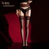 640-Pin Peacock Lace Suspender Socks Sexy Shiny Stockings Aurora Long Tube Black Silk Suspender Socks