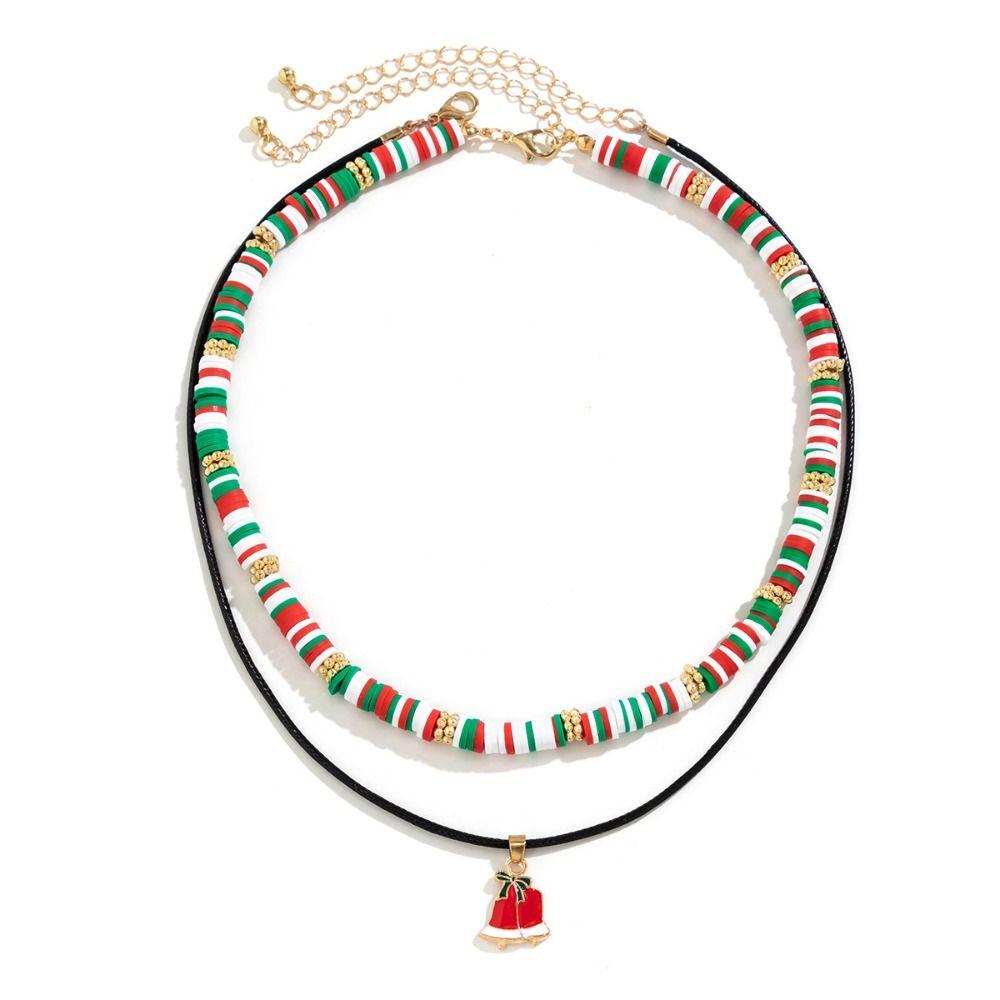 2/3/4pcs/set Cartoon Rice Beaded Chain Christmas Tree Cartoon Pendant Choker  Decoration