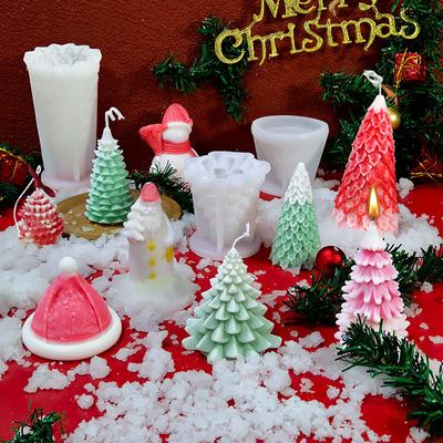 3D Christmas Tree Candle , Silicone Candle S, Xmas P-ine Tree For Making Candles, Soaps, DIY Decorations For Christmas, Weddings