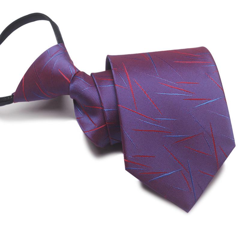 Men's 8cm No-Knot Zipper Tie - Easy-Pull Business Formal Tie