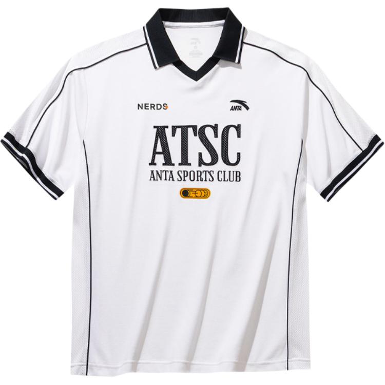 Anta Striped Letter Minimalist Versatile Casual Short Sleeve Polo Shirt Men tops 152628119-1 XL