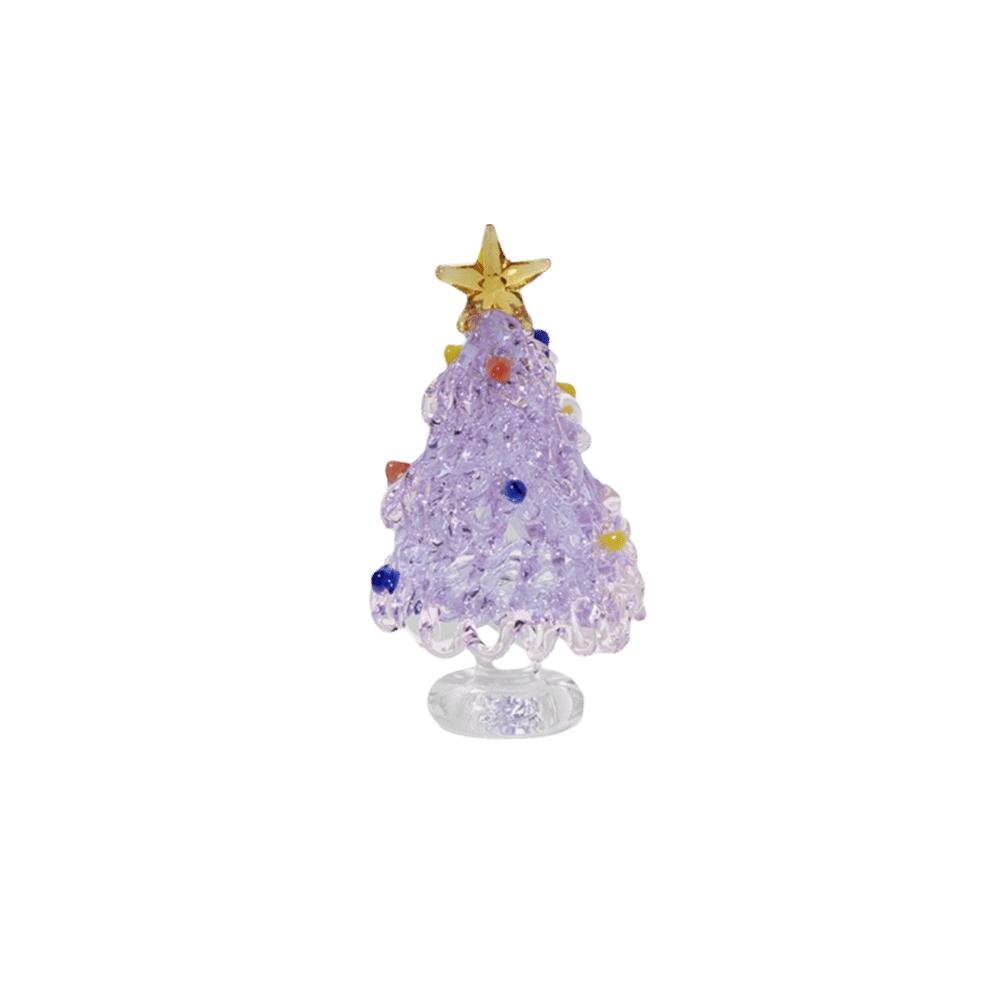 Miniature Christmas Tree Miniature Glass Handcrafted Glass Sculpture Desktop Decoration