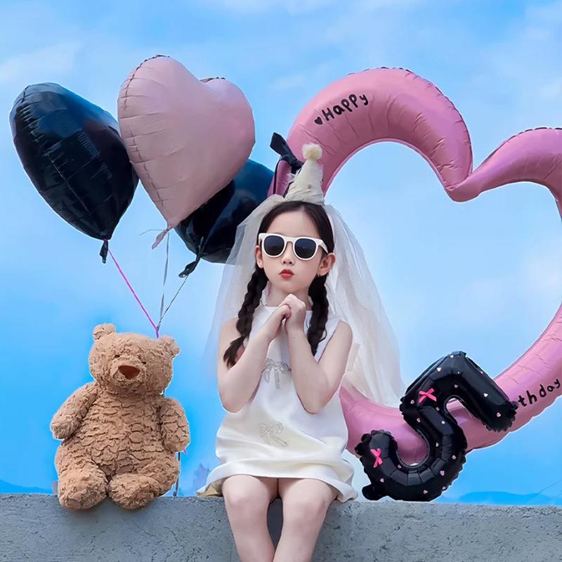 Pink Heart Photo Frame Balloon for Children's Party Decoration
