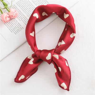 Foulard en soie imprimé pour femmes, petite taille, à la mode, col carré, mouchoir en Satin, Bandana, pour le bureau, 2021