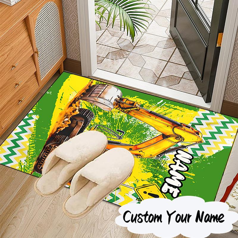Custom Name School Bus Adventure Carpet, Chair Rug,Area Rug for Office Bedroom Living Rooms Bedroom, Doormat Decor Christmas Fan Gifts