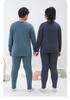Cozy Fleece Plus-Size Kids' Thermal Set: Autumn Top & Trousers for Boys & Girls