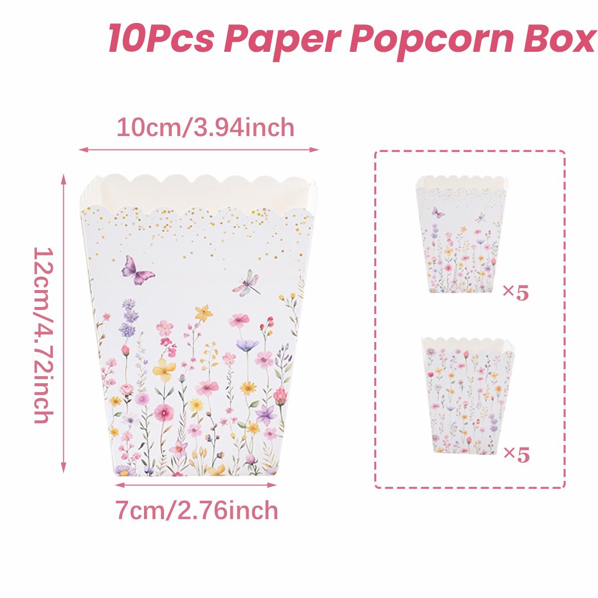 

Wildflowers Paper Popcorn Box Spring Wildflowers 1st Birthday Party Decor Kids Girl Wedding Birthday Supplies Gift Baby Shower 10pcs