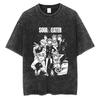 Soul Eater Manga Death The Kid Print Tshirt Vintage Washed Streetwear Men Women Casual Oversized Summer Cotton Graphic Tee