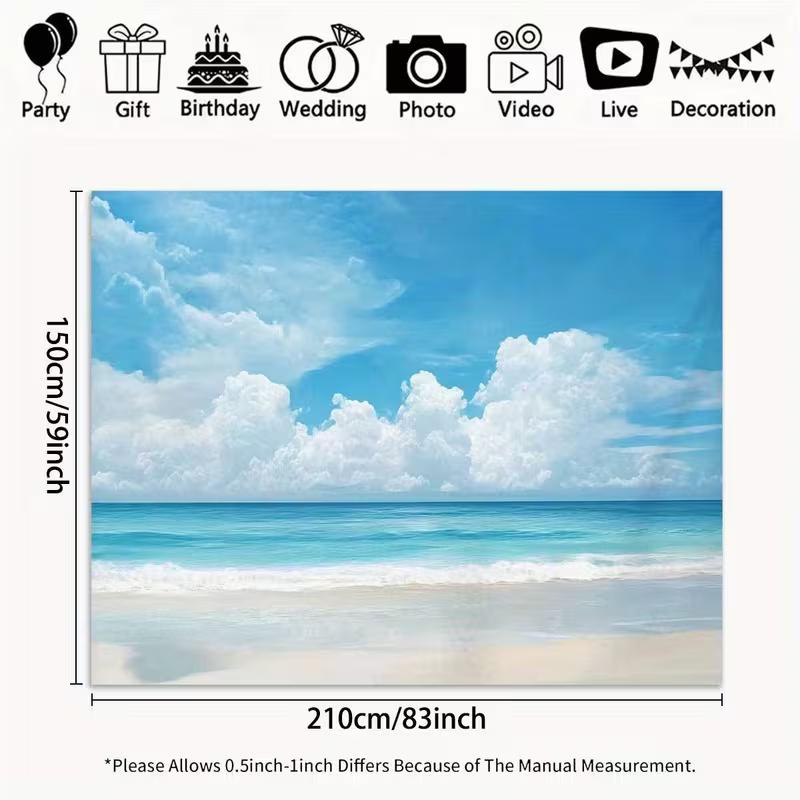 2D Bright Tropical Beach Vacation Pool Party Photography Background Cloth