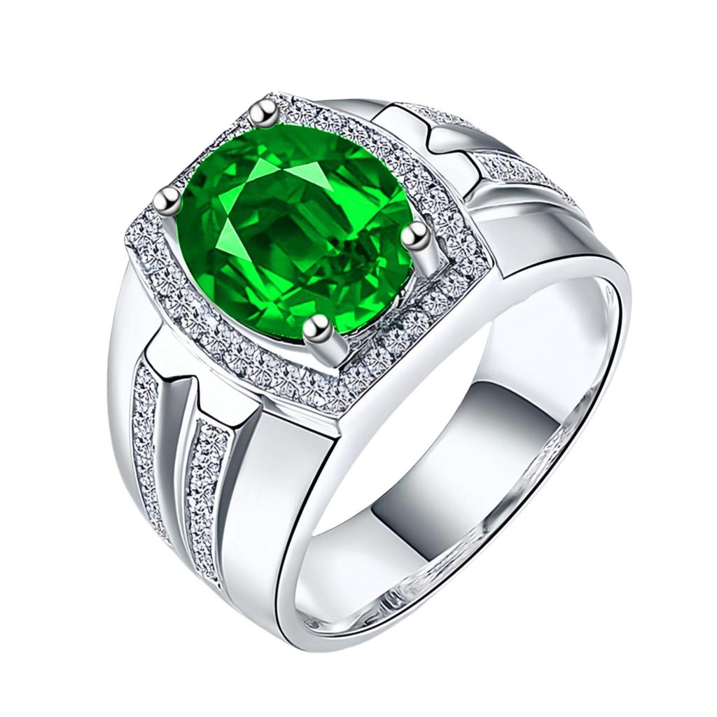 Heiß verkaufter Herrenring mit Diamant und Saphir - 18K Vergoldet