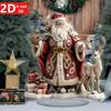 2D Bohemian Ice & Snow Santa Tabletop Decor. Creates a Rich Christmas Atmosphere for Desktop & Office.