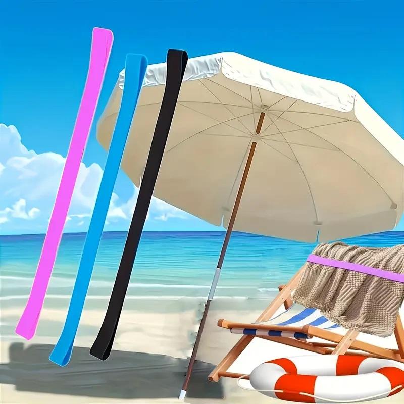 6-Piece Premium Windproof Silicone Beach Towel Strap - High Stretch, Bright Colors, Safe Fixation for Chairs, Swimming Pool and
