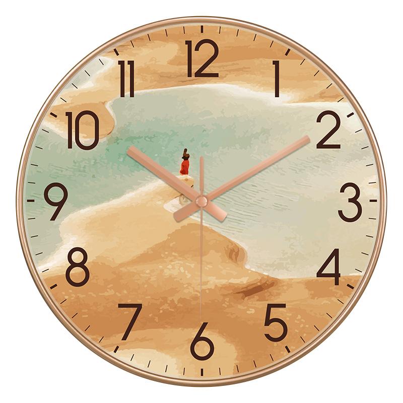 10/12 Inch Fashion Creative Wall Clock Silent Nordic Artist Living Room Bedroom Wall Watch Oil Painting Style Home Decoration