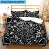 Astrological Symbols Mandala 3pcs Bedding,Including 1pc Duvet Cover And 2pcs Pillowcases Perfect for Christmas,Ideal for Bedroom, Dormitory