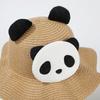 Cute Panda Straw Hat For Travel Beach Kids Summer Sun Protection Fisherman Cap Children Sunscreen Basin Caps 2-6Year Baby Visors