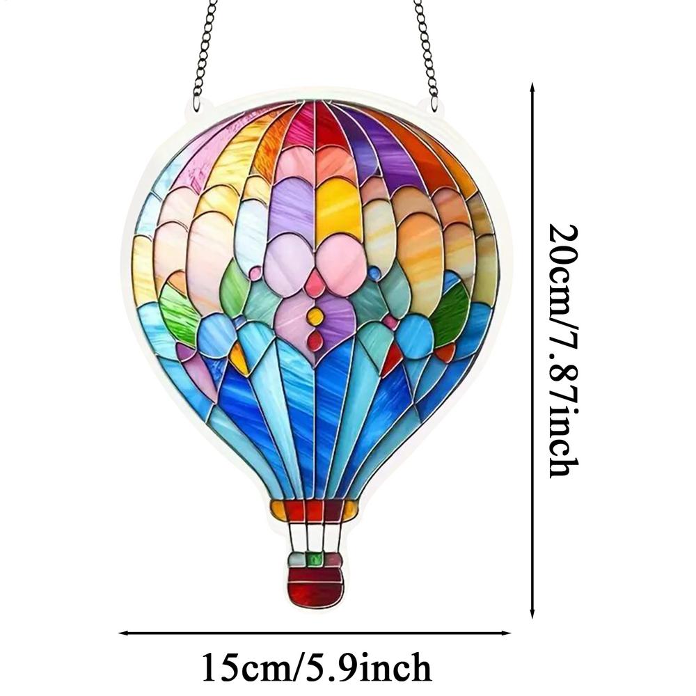 Hot Air Balloon Lantern Decoration Colorful 2d Hot Air Balloon Pendant 2D Acrylic Flat Hot Air Balloon Pendant Love Balloon