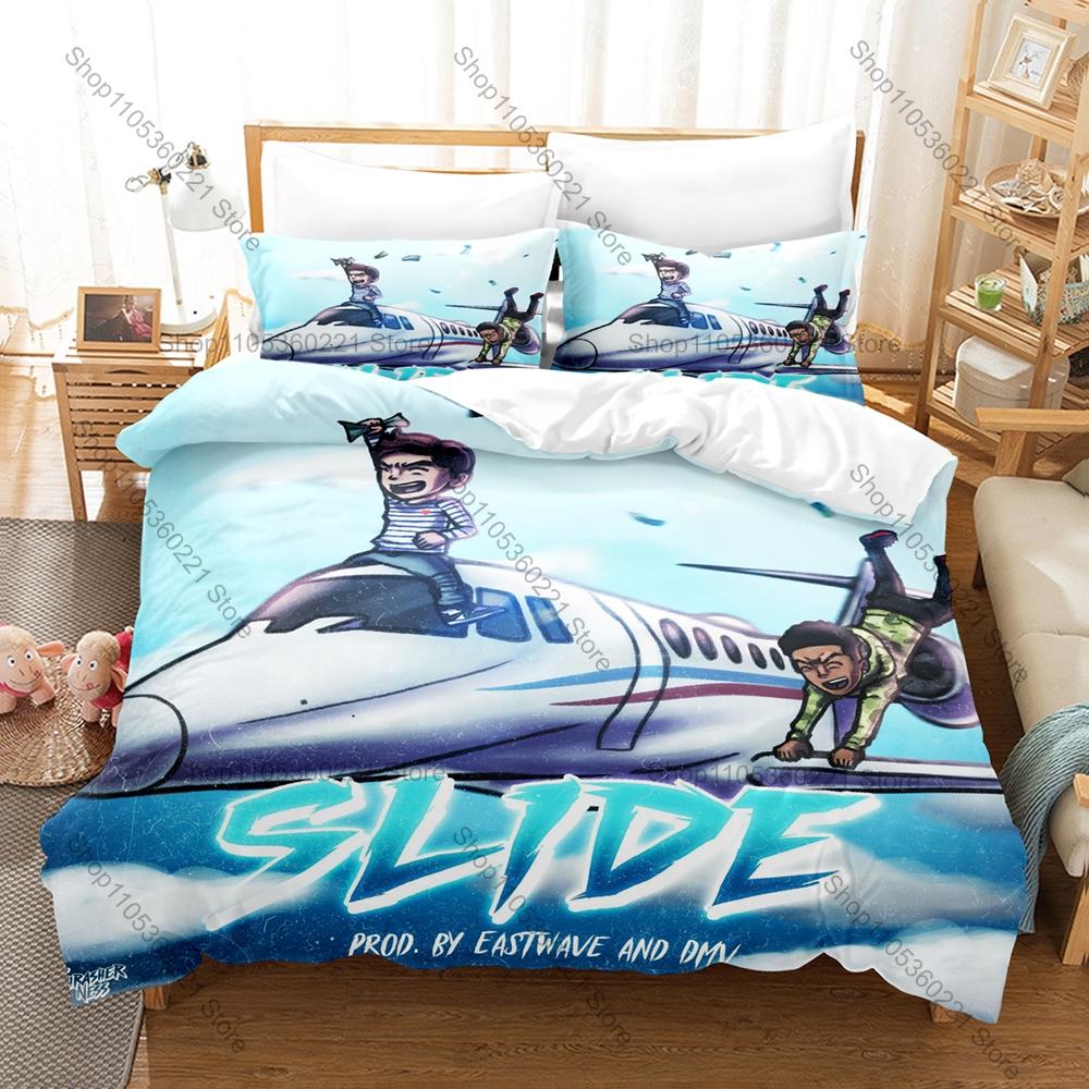 Viral Meme Rap Artist Lil Mabu Hit Song Graphic Hip Hop Bedding Set Duvet Cover With 2 Pillowcases Teen Urban Bedroom Decor