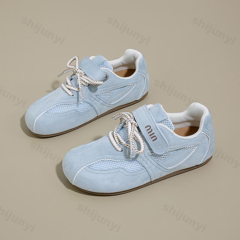 Fashion 2025 Spring New Women's Fashion Retro Casual Low Top Shoes Mesh Breathable Soft Soled Comfortable Non Slip Lace Up Flat Sneakers