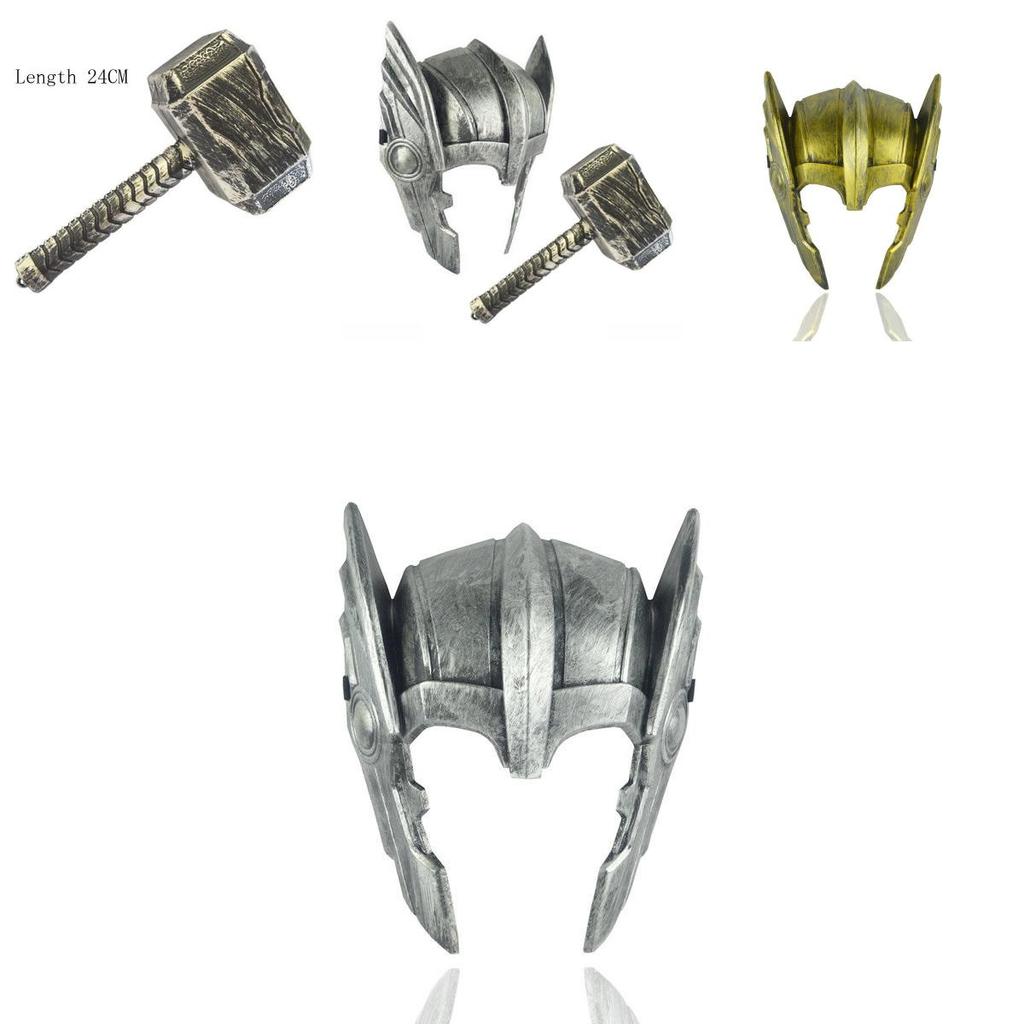 Hammer Custome Thor Helmet Mask Kids Cosplay Toys Action Figure Light Without