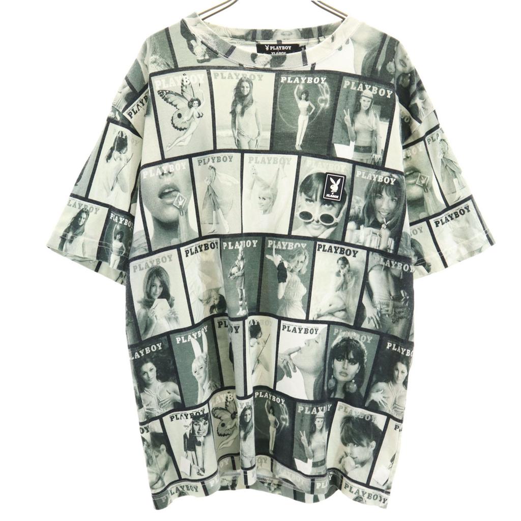 PLAYBOY XLARGE Collaboration Overall Handle Short Sleeve T-shirt M Men's Used