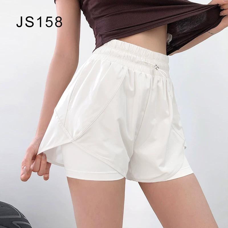 

Chubby Girl Plus size Fake Two-Piece Sports Shorts Women Anti-exposure Quick-Drying Breathable Casual Pants Running Yoga Fitness Shorts 55kg белый