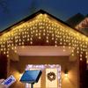 304-LED Solar Icicle Lights 8 Modes Waterproof, for Christmas and Eaves Decoration