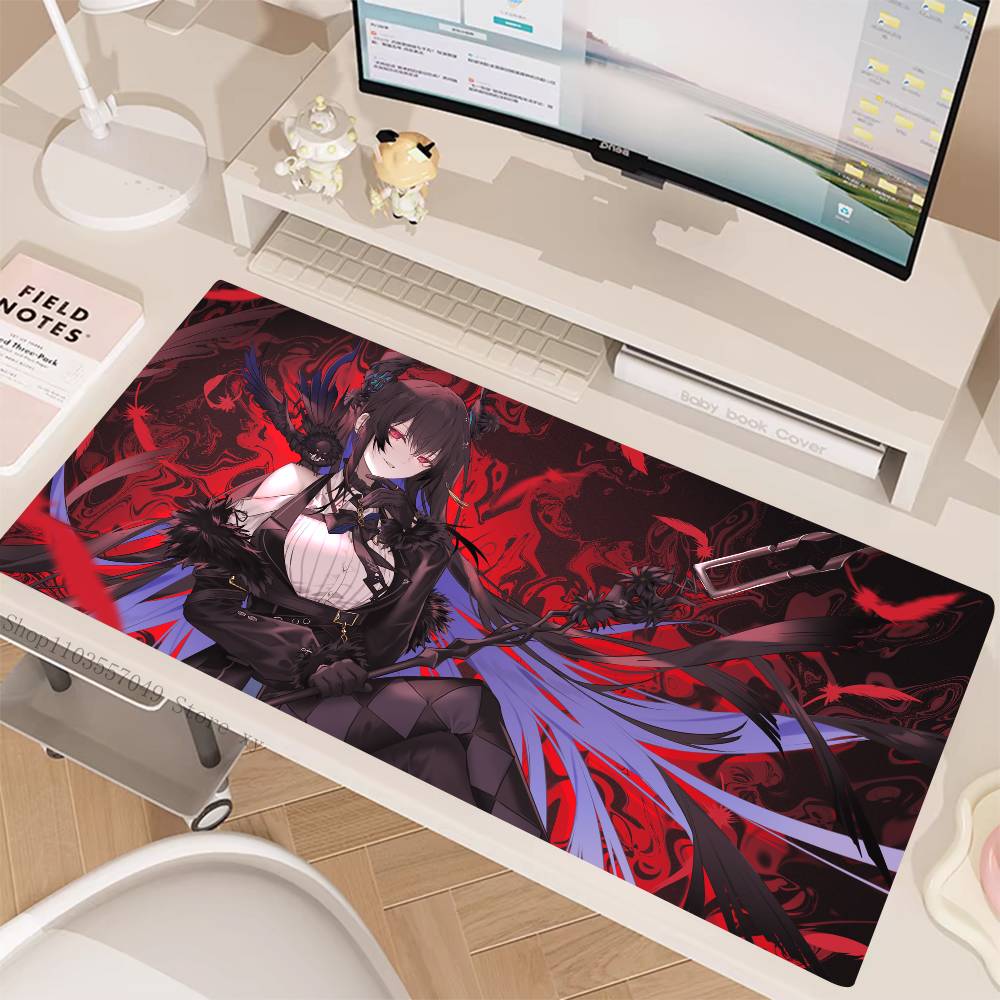 Anime Hololive Girl Nerissa Ravencroft Mouse Pad Large Gaming Keyboard Mat LockEdge Rubber Computer Office Accessories