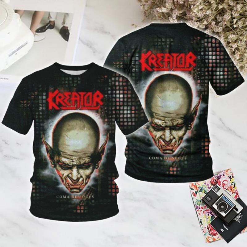 Popular Heavy Metal Band T Shirts Men/Women Fashion Hip Hop Streetwear Oversized Short Sleeve Top Tees