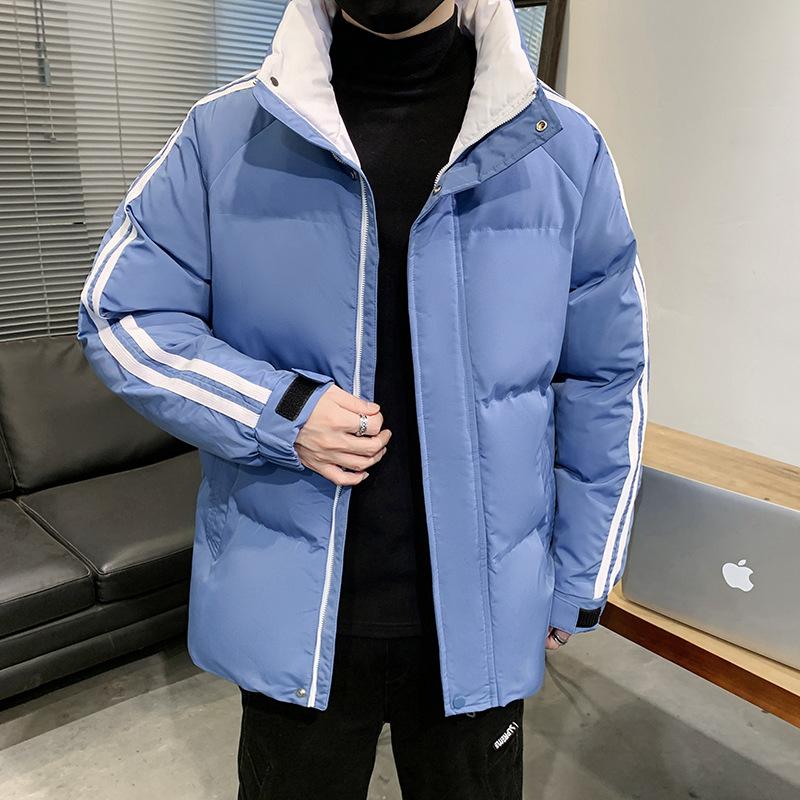 Stand Up Collar Casual Men's Winter Casual Thickened Warm and Loose Padded Jacket Color Block Cotton Jacket Cotton Jacket Cotton Jacket