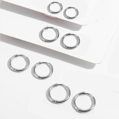 4 Pairs Light Luxury Small Hoop Earrings Simple Earrings Set Plain Round Earrings  Girls