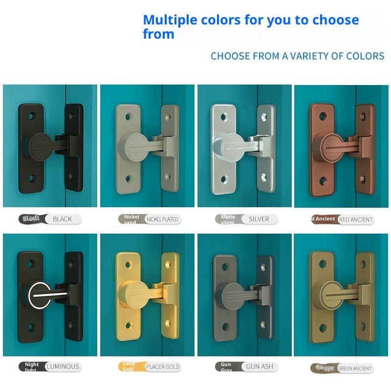 Door Lock Zinc Alloy 90 Degree Sliding Door Latch Heavy Duty Barn Gate Bolt Protect Privacy Cabinet Closet