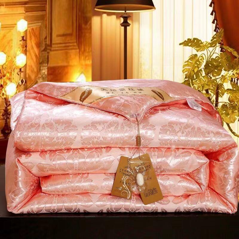 Mulberry Silk Duvet Satin  Jacquard Comforter Wedding Quilt Twin Size Summer Blanket For Couple Bed Single Double Queen Bedding