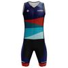 Muta da Triathlon da Uomo Senza Maniche Skinsuit Abbigliamento Ciclismo Corsa Competizione Estiva Traspirante Set Completo da Ciclismo