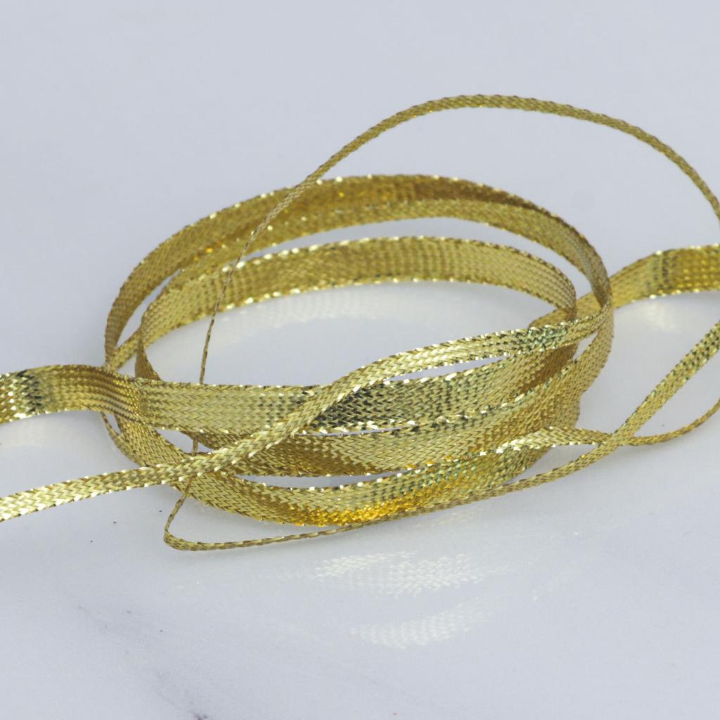 Decorative Romantic and Cozy 0.3-0.5cm Gold and Silver Onion Ribbon Gift Box Cake Decoration Christmas Tree Bow Gold and Silver Decorative Ribbon