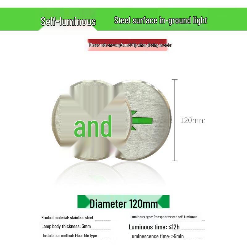 

Wanglei Self-Luminous Round Stainless Steel Emergency Exit Light