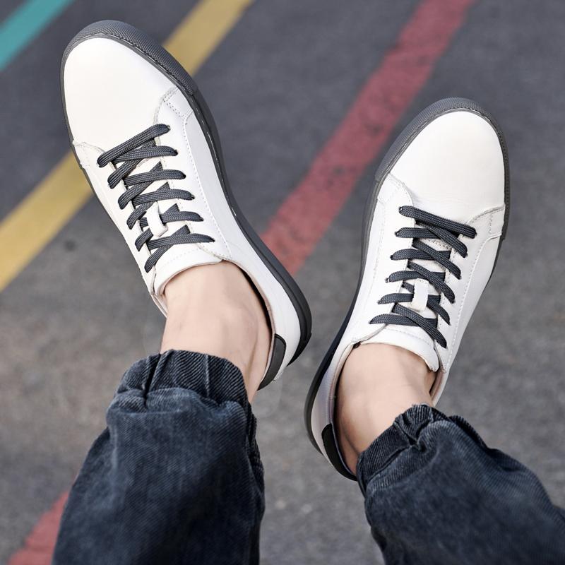 Fashion Lightweight Flats Shoes Fashion New Arrival Men's Footwear Casual Leather Round Toe Sneakers Breathable Walking Shoes for Male