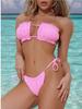 Bikini-Tanga-Micro-Zweiteiler rosa Tanga gebunden - L Bikini-Tanga-Micro-Zweiteiler rosa Tanga gebunden - L