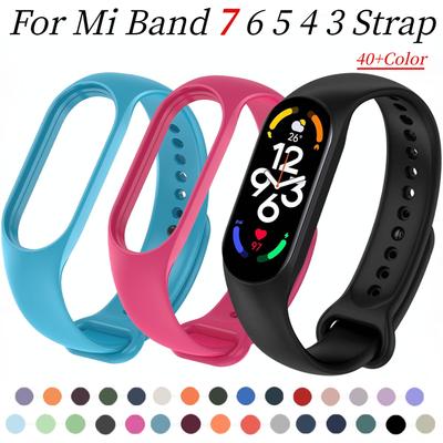 Silicone Strap for Xiaomi Mi Band 7 6 5 4 3 Strap Sports Smart Watch Wristband Accessories for Mi Band 3 4 5 6 7 Breathable Belt