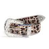 HX6F Reliability Adjust Pin Buckle Waist Belt Leopard Print PU Belt for Disco Party