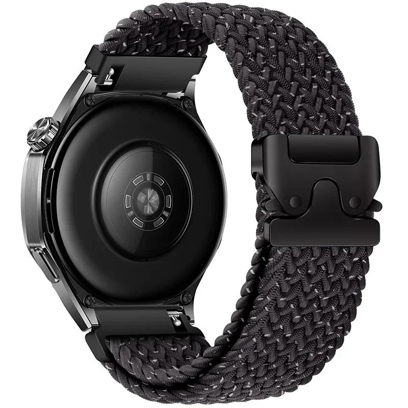 

Nylon Braided Loop Strap For Huawei Watch 5 46mm GT5-4-3 Parachute Buckle Flexible Wristband For Samsung Watch 7/6/5/4 Bracelet 22MM Width Band