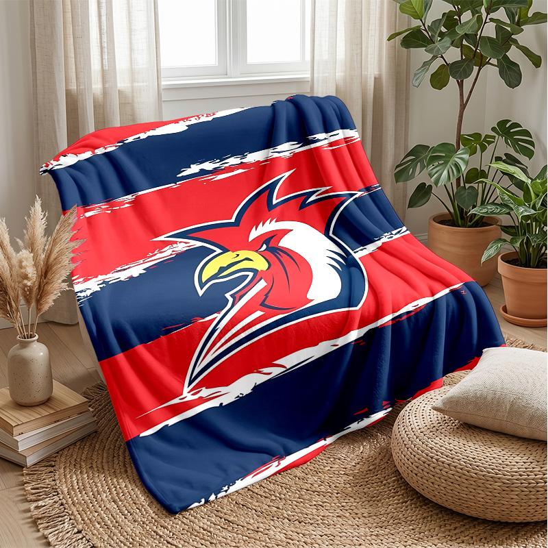 Sydney RoostersPrinted Flannel Blanket Cozy Skin-Friendly Warm Throw for Couch Bed Indoor Daily Use